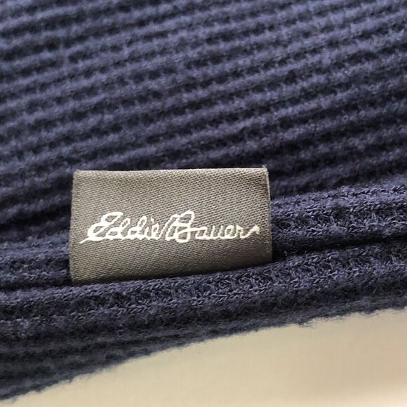 Eddie Bauer Waffle Knit Shirt Blue Size Medium - Picture 12 of 12